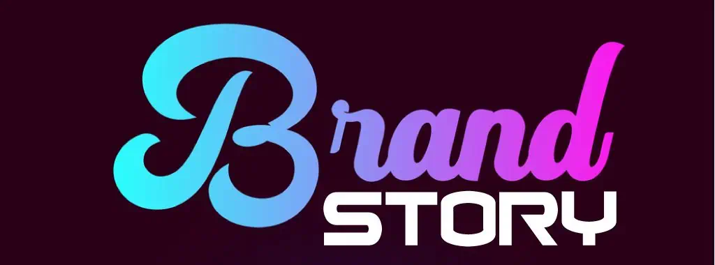 The phrase Brand Story written in the style of a company logo