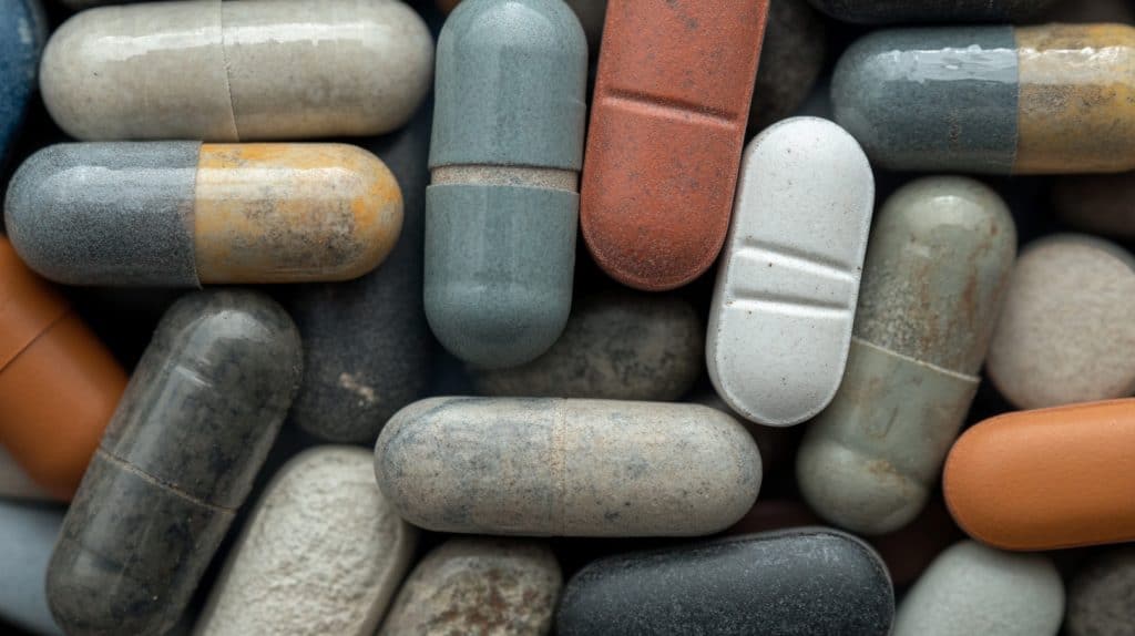 Antibiotics A pile of antibiotic medication pills