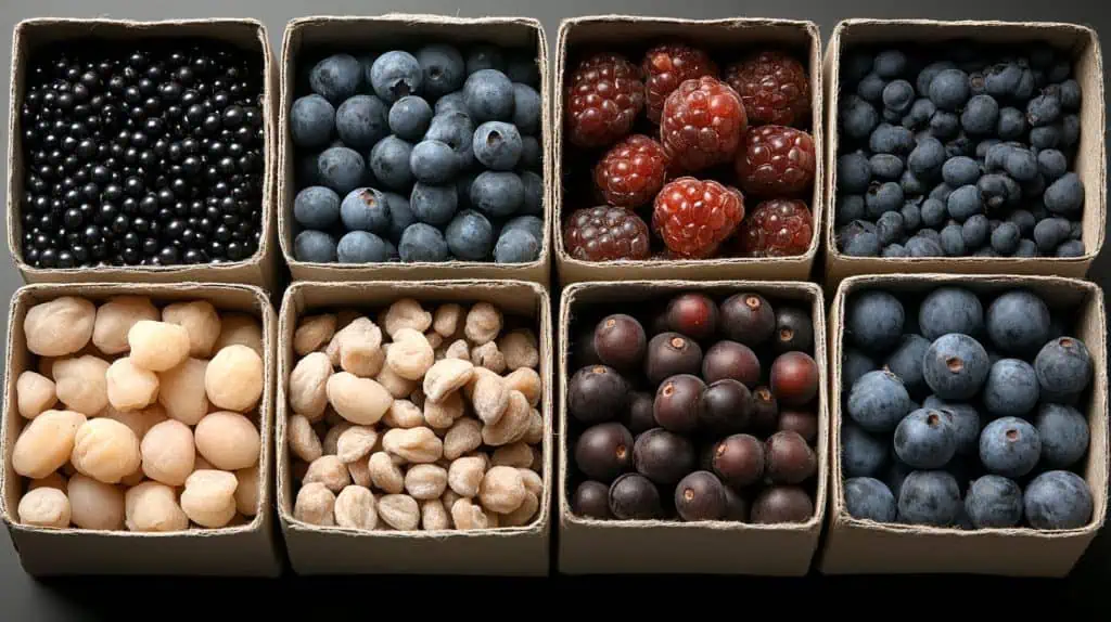 A rich selection of different berries