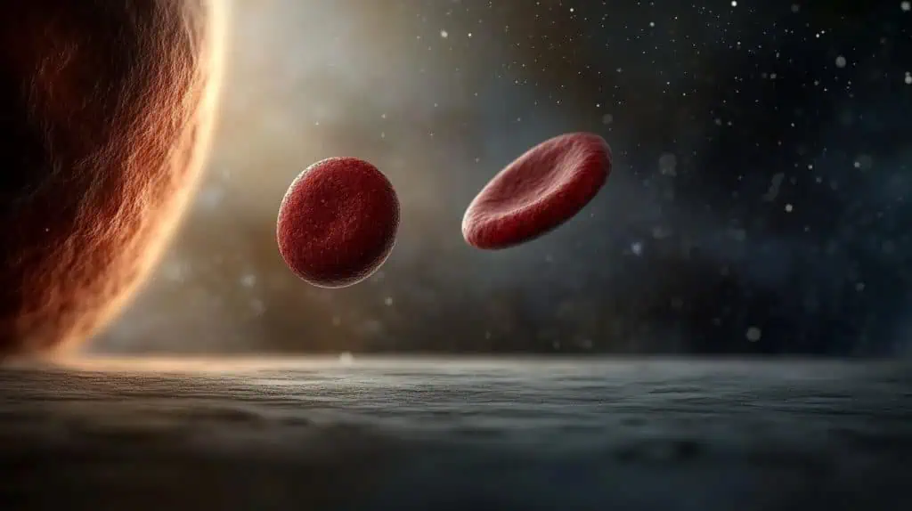 Red blood cells and insulin in a diabetic person