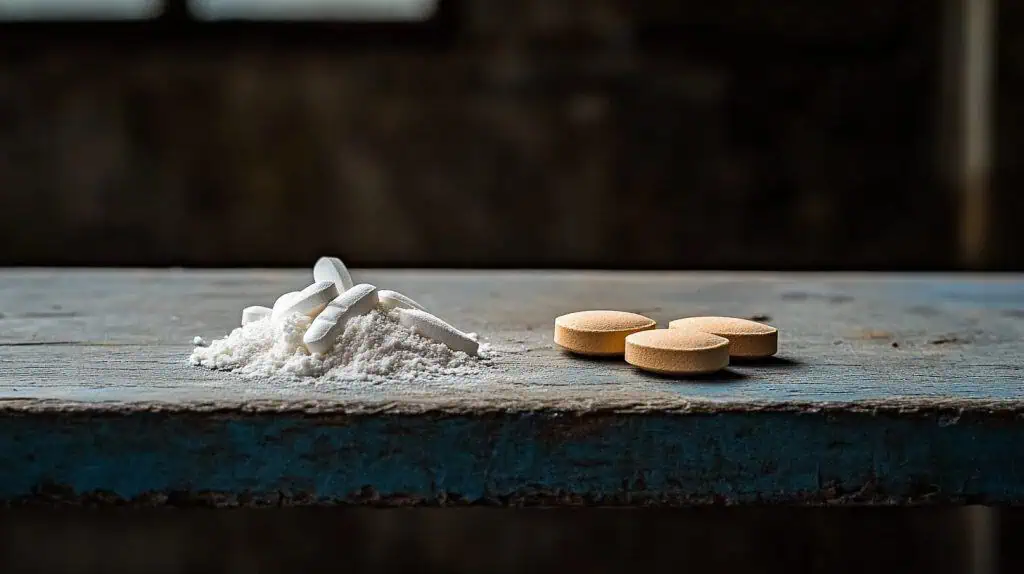 Two separate piles of pills that cannot be mixed together