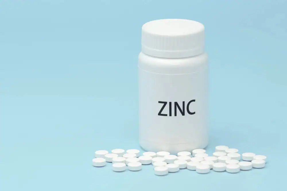 A bottle of zinc supplements
