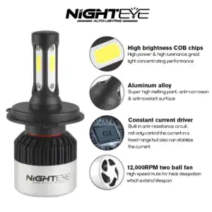 Original NIGHTEYE H4 Super Bright LED Headlights For All Motorcycles & Scooters (1Pair)