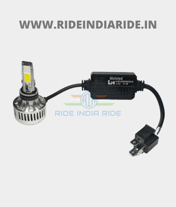 HJG LED Headlight Bulb H4 For All Motorcycles AC/DC (80W White)