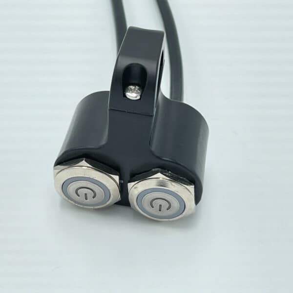 12V Motorcycle Handlebar 2 button Switches Blue LED 7/8″ 22mm ON-OFF Headlight Fog Light