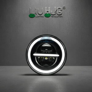 LIU HJG 7 Inch 80W Minus LED Headlight For Royal Enfield, Mahindra Thar, Jeep (With Ring)
