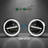LIU HJG 7 Inch 80W Minus LED Headlight For Royal Enfield, Mahindra Thar, Jeep (With Ring) (Set of 2)