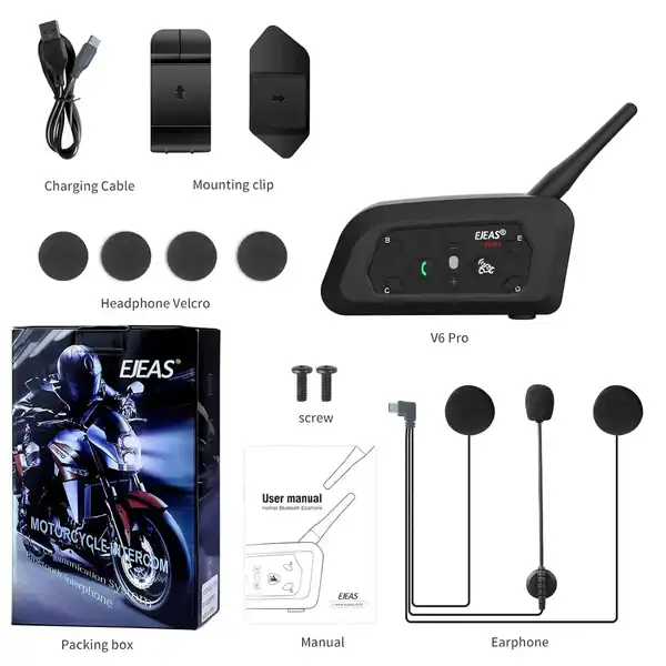 Ejeas Vnetphone V6 Pro+ Bluetooth Intercom Headset | 1200m Range - Image 11