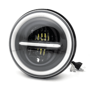 7 Inch HJG 90W Minus LED Headlight With DRL Ring Yellow/White