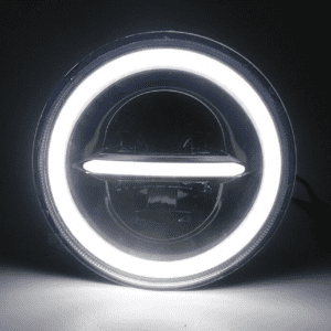 7 Inch HJG 90W Minus LED Headlight With DRL Ring Yellow/White