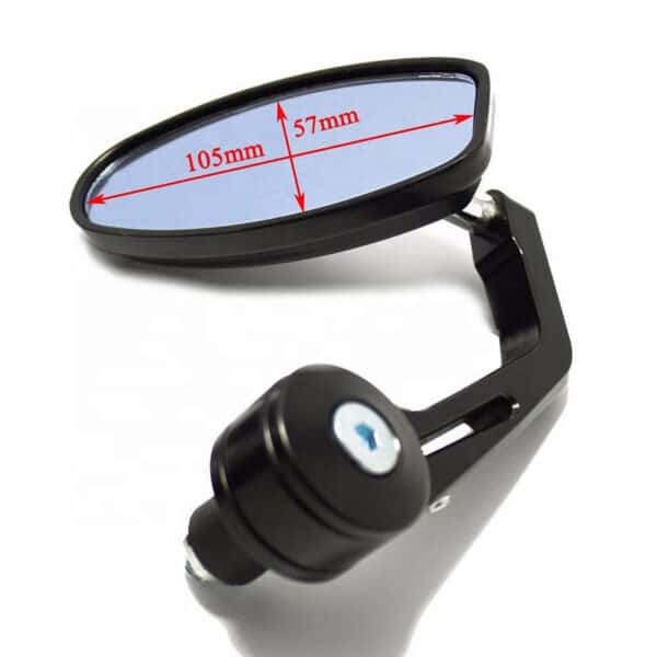 Bar End Mirrors Oval For 7/8" Handle Bar End Motorcycle Rear View Side Mirrors