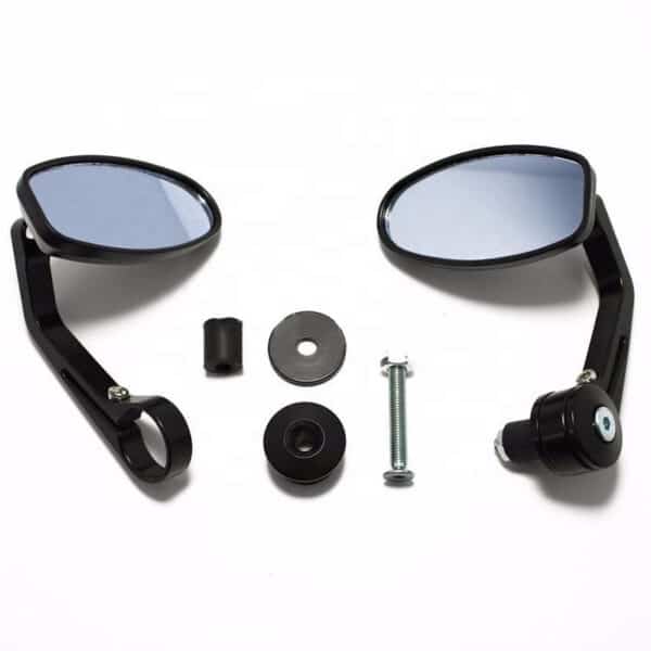 Bar End Mirrors Oval For 7/8" Handle Bar End Motorcycle Rear View Side Mirrors