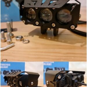 Alternative view of HJG Original Mega Drive 3 Lens Dual Color Yellow/White LED Fog Lights With Wiring Harness & Clamps (Full Kit)