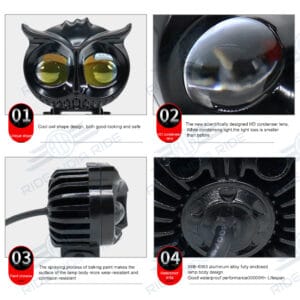 HJG Owl 40W LED Dual Color High/Low Yellow/White Fog Lights (2 Pc)