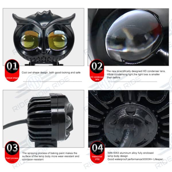 HJG Owl 40W LED Dual Color High/Low Yellow/White Fog Lights (2 Pc)