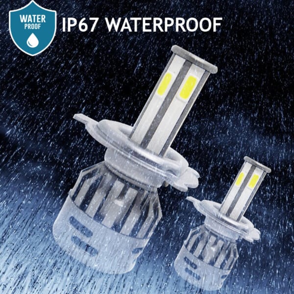 HJG M6 Mini LED Headlight Bulb H4 For All Motorcycles (80W White)