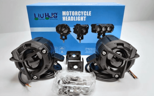 HJG Y Lens Ultra Wide Dual Intensity LED Driving Fog Lights White/Yellow With Plug & Play Strobe Flashing Harness - (Combo)