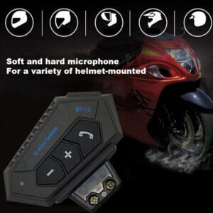 BT12 Wireless Headphone Speaker for Motorcycles Helmet Hands-Free Helmet Headset