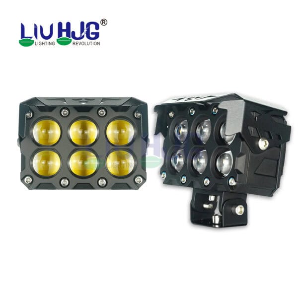 HJG Original Mega Drive 6 Lens Dual Color Yellow/White LED Fog Lights (Pair)