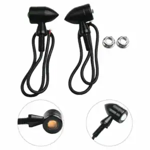 Bike Indicator Light Bright COB LED Signal Lights Mini Metal Indicator Universal For Bike Motorcycle (2 Pcs)