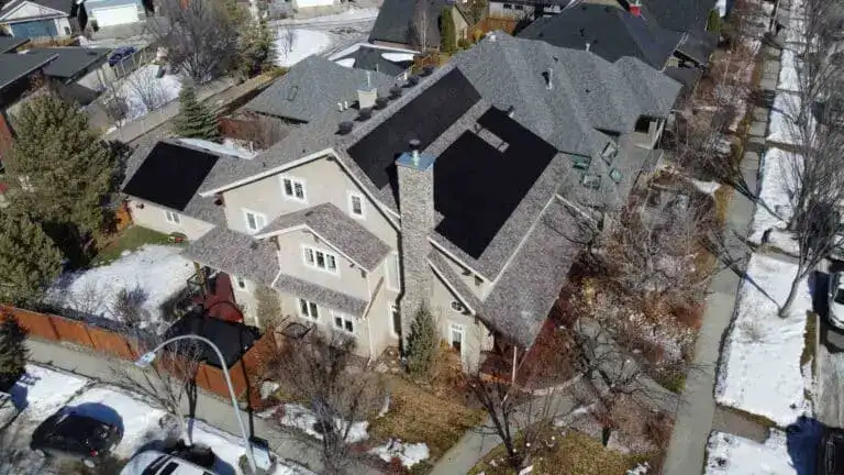 Home with solar panels in Edmonton