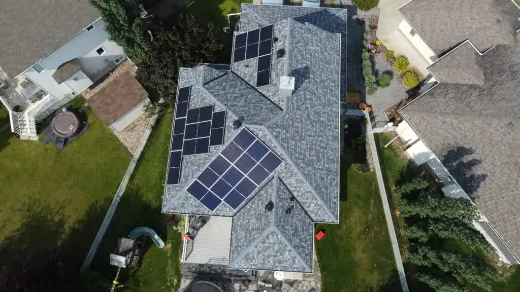 Residential Solar Panels Birds Eye View