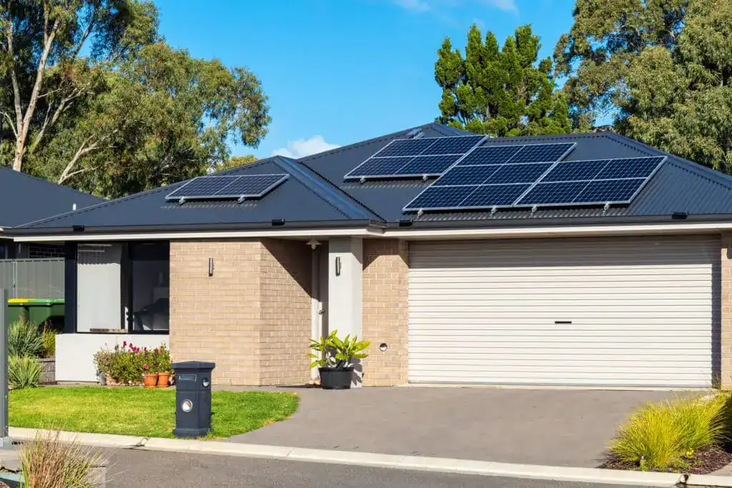 Solar panels on the roof of a house