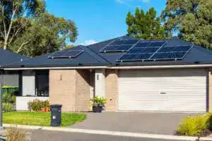 Solar panels on the roof of a house