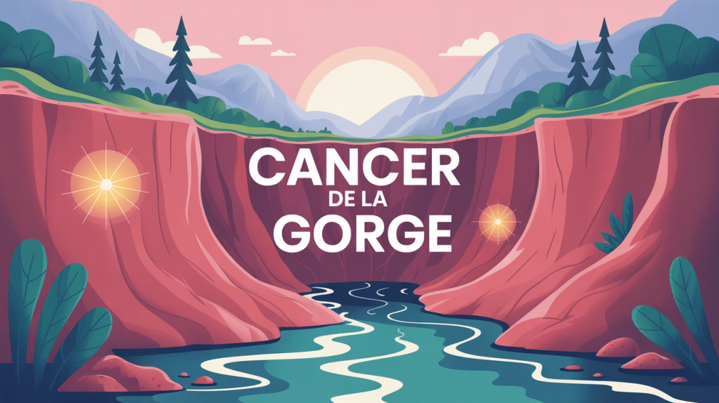 Illustration du cancer de la gorge symptômes, zone touchée mise en lumière