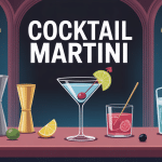 Illustration cocktail martini élégant sur bar moderne