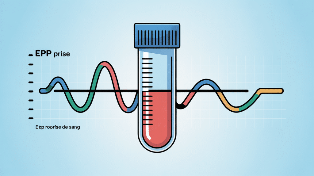 EPP prise de sang illustration graphique tube et courbe protéines
