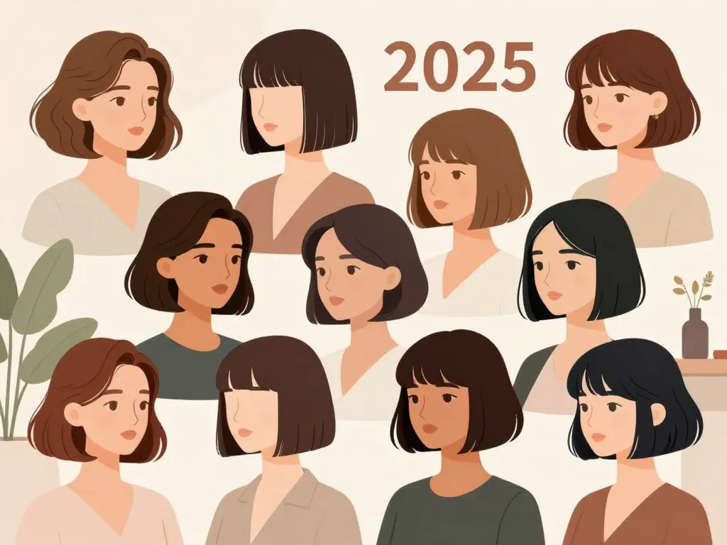 différents styles de coupe carré 2024 en illustration
