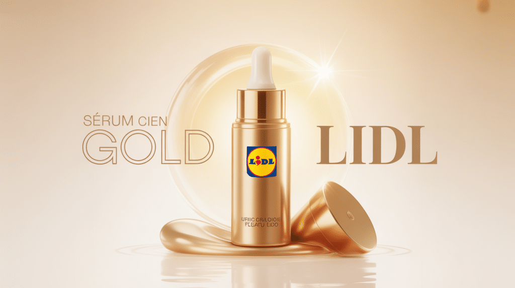 Sérum Cien Gold Lidl avis flacon or illustration