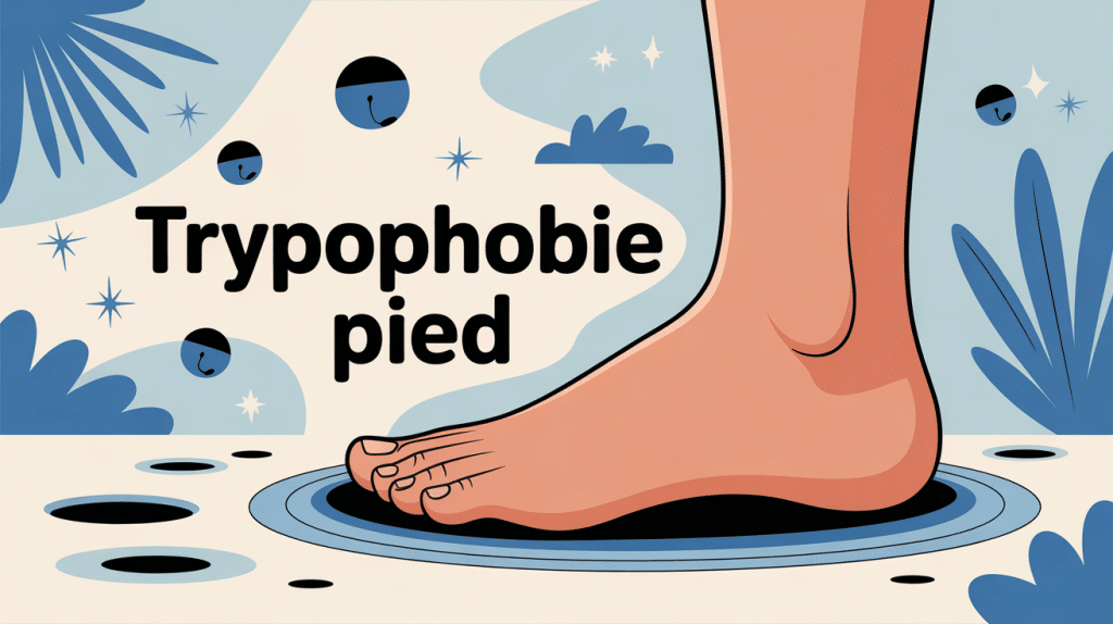 illustration trypophobie pied pied stylisé motifs trous couleurs douces