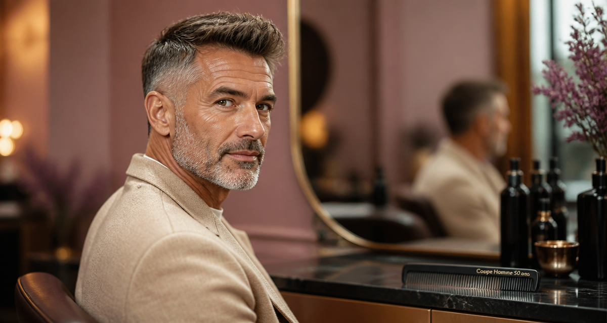 coupe homme 50 ans moderne poivre et sel