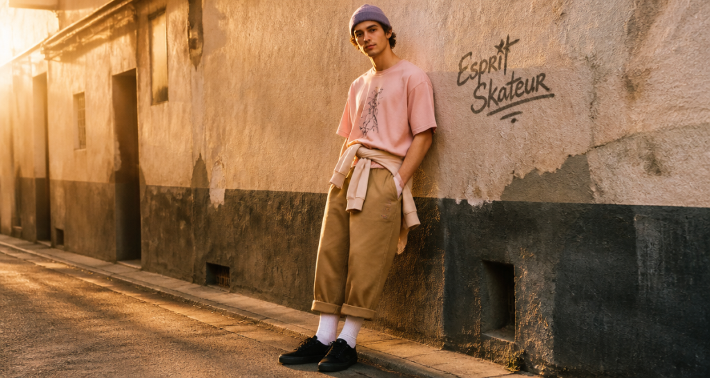 style skateur homme look authentique