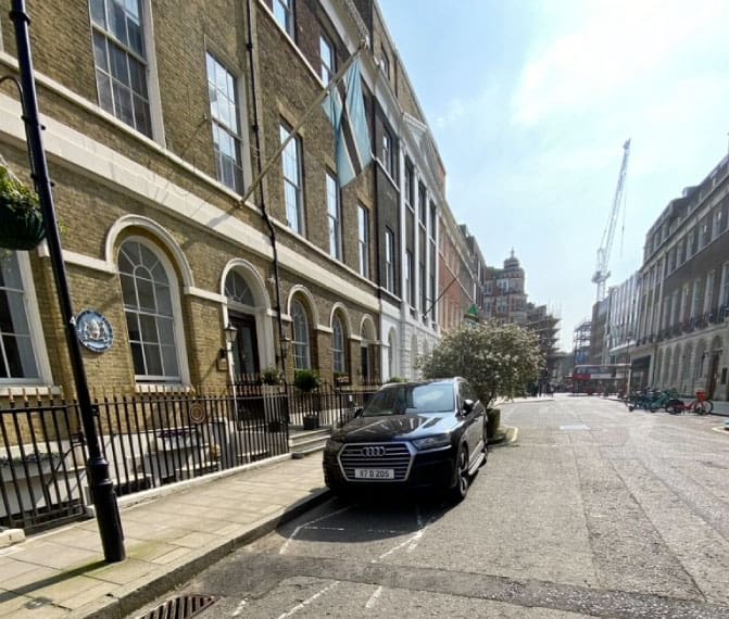 View along a residential street in central London