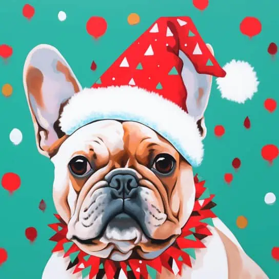 100+ Best Christmas Painting Ideas That's Easy to Make 41 christmas french bulldog