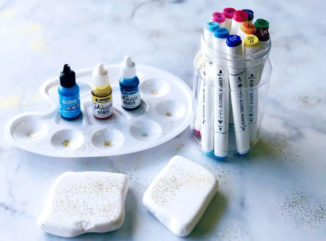 DIY Beach Painted Rocks with Glitter, Ink, and Good Vibes 4 ALCOHOL INK SUPPLIES