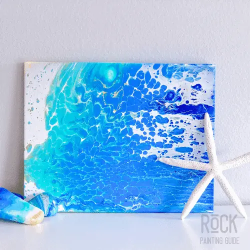 8 Easy Paint Pouring Techniques to Create Beautiful Wall Art 9 beach surf paint pour wall art