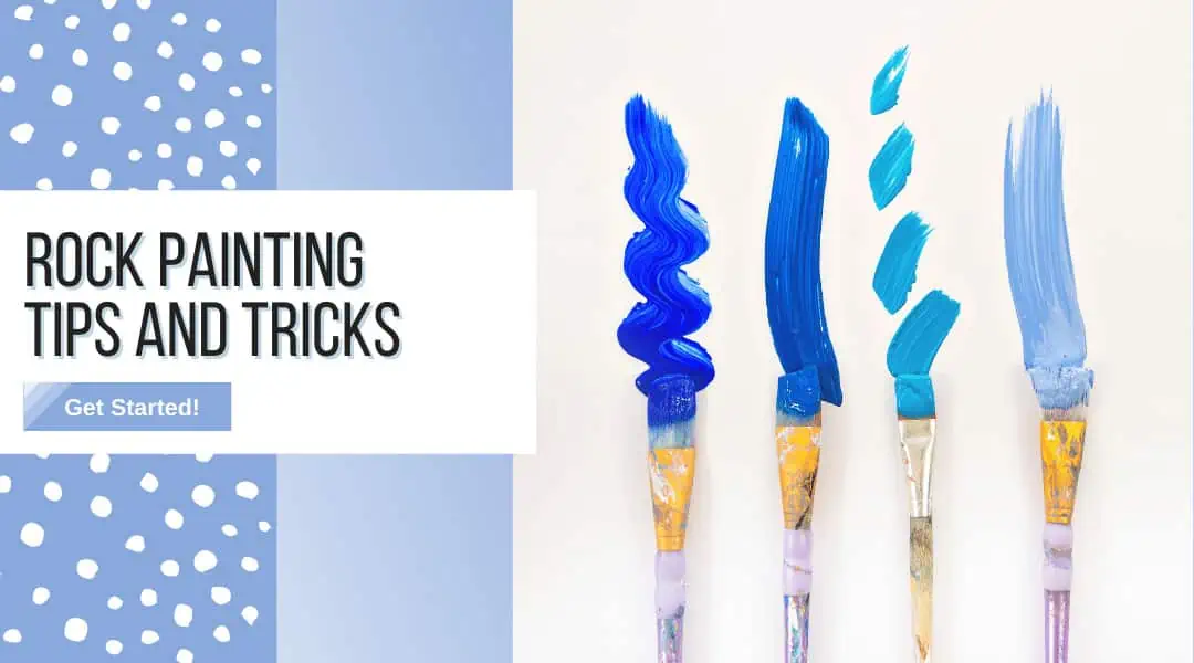 Complete Guide: How to Paint Rocks, Tips & Tricks, and Ideas to Try 10 shades of blue acrylic paint on paper with paint brushes