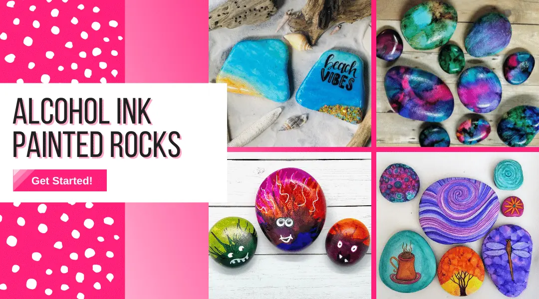 Complete Guide: How to Paint Rocks, Tips & Tricks, and Ideas to Try 11 alcohol inks on painted rocks