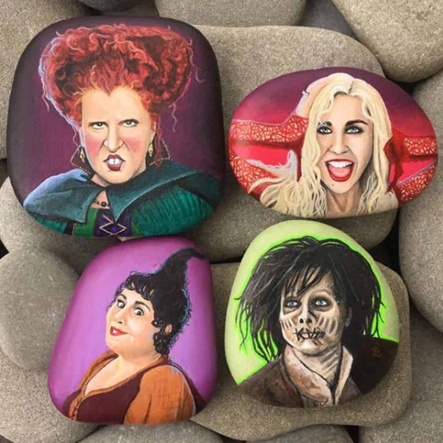 35 Glorious Hocus Pocus Crafts for a Spook-tacular Halloween 26 hocus pocus painted rocks