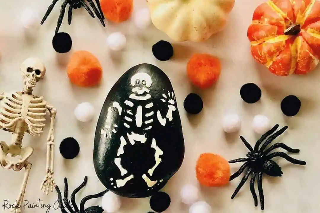 31+ Halloween Rock Painting Ideas: Easy, Cute & Spooky Painted Rocks 10 skeleton painted rock
