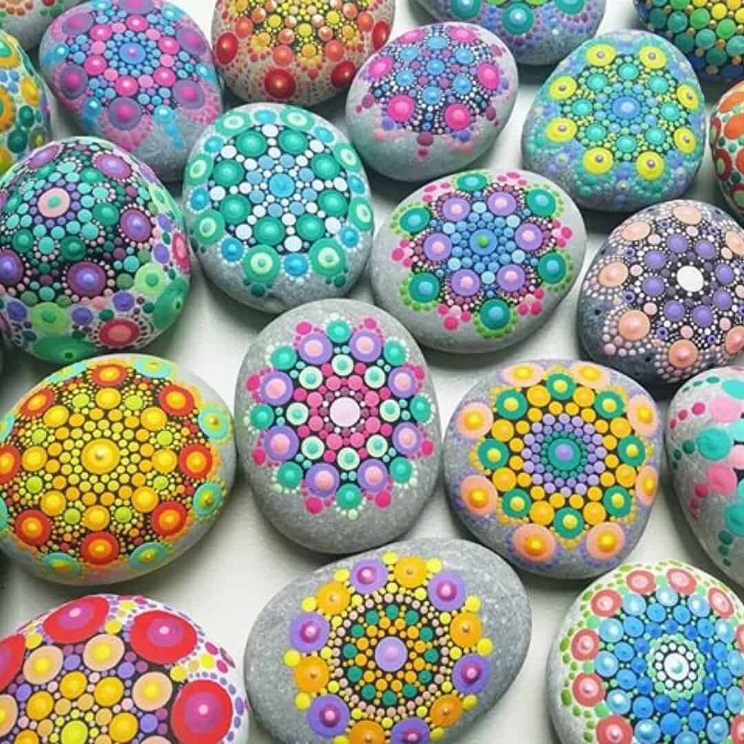 Easy Mandala Rock Painting for Beginners: Free Dot Art PDF 3 Square Featured Image