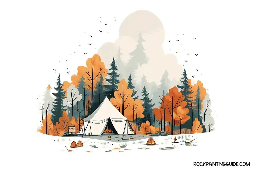 100+ Easy Fall Drawing Ideas + Step-by-Step Tutorials 19 fall camping scene