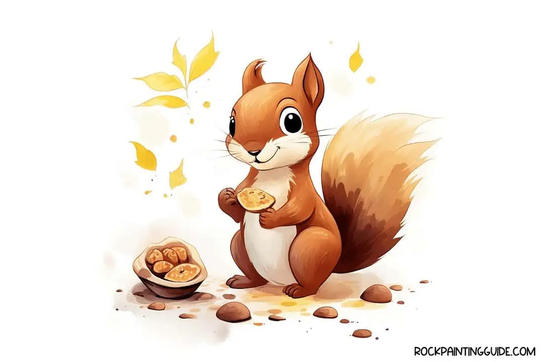 100+ Easy Fall Drawing Ideas + Step-by-Step Tutorials 21 squirrel eating nuts