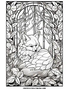 15 Free Stained Glass Fall Coloring Pages for Adults 13 fox coloring page