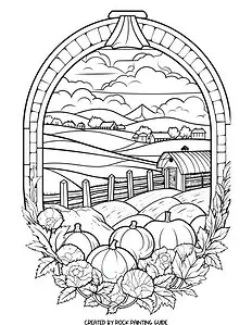 15 Free Stained Glass Fall Coloring Pages for Adults 7 harvest pumpkins coloring sheet