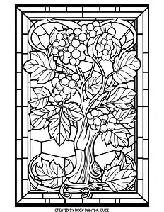 15 Free Stained Glass Fall Coloring Pages for Adults 4 autumn tree fall coloring pages for adults